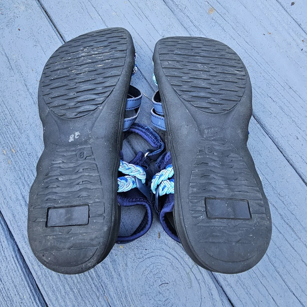 DUINN Hiking Sport Walk Sandal Adjustable Straps Blue Women's Size 8 US - 38 EU